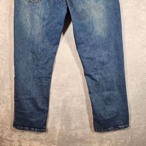 Royal Blue Mens 34x30 Straight Leg Jeans Classic Blue Denim casual whiskered - Picture 10 of 13